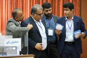 مهدی تاج در مجمع انتخابات هیات فوتبال مازندران و کلنگ زنی ساختمان هیات