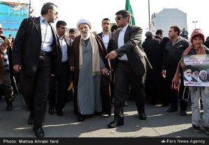 آیت الله مهدوی کنی رئیس مجلس خبرگان در راهپیمایی یوم الله22بهمن