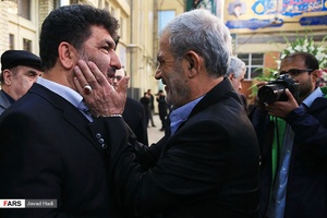 حضور حسن غفوری فرد و سعید حدادیان در مراسم ختم مرحوم حبیب الله چایچیان
