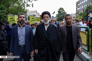 حجت الاسلام هادی خامنه ای  در راهپیمایی روز جهانی قدس ۹۸ 