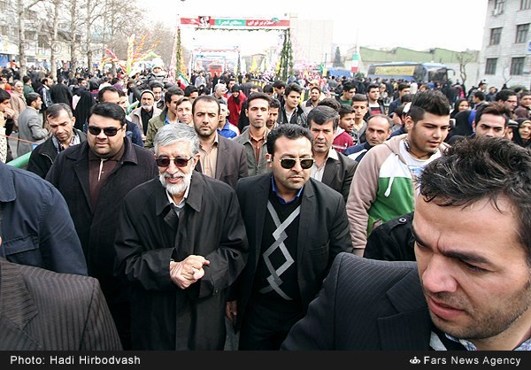 غلامعلی حدادعادل نماینده مجلس در راهپیمایی یوم الله22بهمن