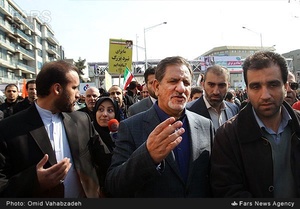 اسحاق جهانگیری معاون اول رئیس جمهور در راهپیمایی یوم الله22بهمن
