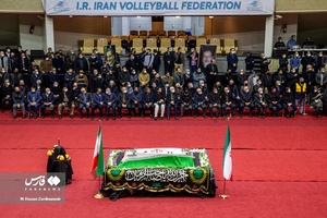 مراسم تشییع پیکرمحمد رضا  یزدانی خرم در فدراسیون والیبال
