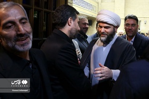 حجت الاسلام محمد قمی رئیس سازمان تبلیغات اسلامی در مراسم ختم مرحوم شیخان