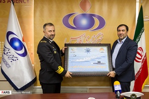 دیدار امیر دریادار حمزه علی کاویانی معاون هماهنگ کننده نیروی دریایی ارتش و پیام تیرانداز مدیر عامل خبرگزاری فارس