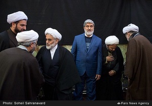 علی مطهری در مراسم ختم آیت‌الله موسوی اردبیلی