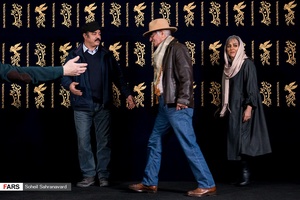 نسرین مرادی، کامبوزیا پرتوی و  سعید آقاخانی در اولین روز سی و ششمین جشنواره فیلم فجر 