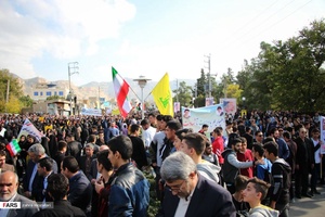 فریاد مردم ایلام در راهپیمایی 13 آبان بر سر استکبار