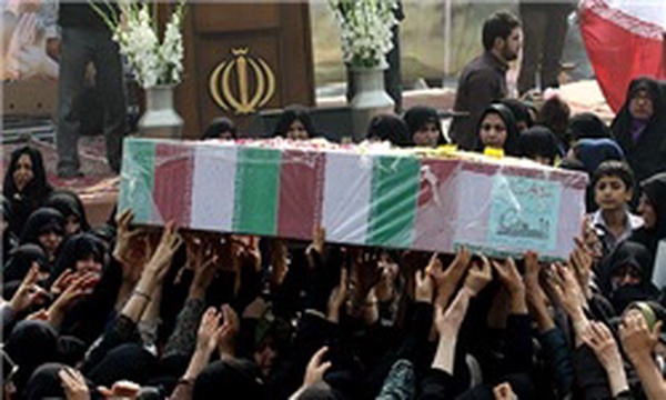 مراسم تشییع پیکر پاک دو شهید گمنام در دانشگاه شهید عباسپور