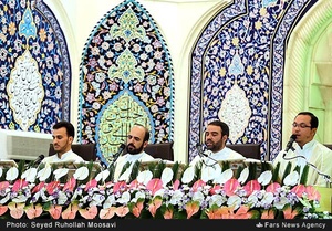 حضور قاریان در محفل انس با قرآن کریم در حرم مطهر حضرت معصومه(س)