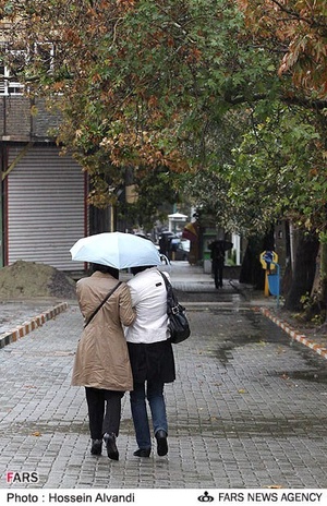 بارش باران در همدان
