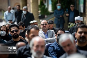 حسین قرایی مدیرکل روابط عمومی صدا و سیمای جمهوری اسلامی ایران در آیین تشییع و وداع با مرحوم کیومرث عباسی قصری
