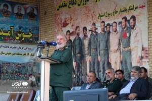 سخنرانی سردار علی فدوی جانشین فرمانده سپاه پاسداران در شبیه سازی عملیات قدس ۳ در شیراز