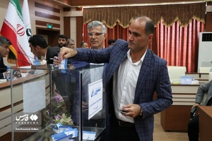 مهدی تاج در مجمع انتخابات هیات فوتبال مازندران و کلنگ زنی ساختمان هیات