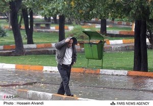 بارش باران در همدان