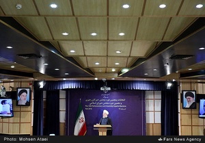 سخنرانی حسن روحانی رئیس جمهور در جمع خبرنگاران پس از اخذ رأی در وزارت کشور