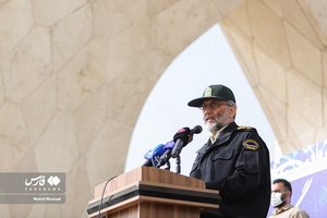 سخنرانی سردار قاسم رضایی جانشین فرمانده کل انتظامی کشور در رزمایش اقتدار نوروزی پلیس در میدان آزادی تهران