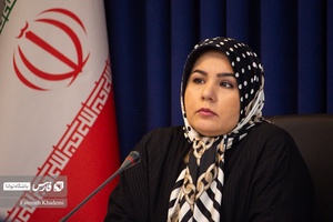 زهرا فریور رئیس امور توافق های بین المللی در حال گوش دادن به صحبت های عبدی در نشست حقوقی است