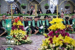 آئین تعویض پرچم گنبد و پوش ضریح حرم مطهر رضوی