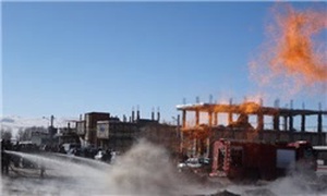 آتش سوزی در خطوط اصلی گاز ورزقان