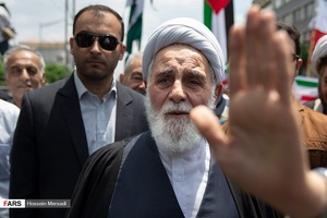 حجت الاسلام علی‌اکبر ناطق نوری در راهپیمایی روز جهانی قدس ۹۸ 