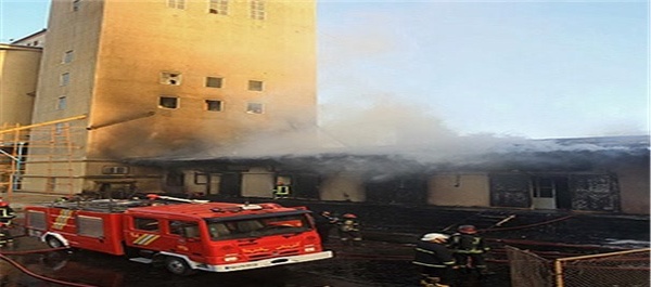 آتش سوزی در انبار سیلو در مشهد