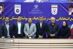 مهدی تاج در مجمع انتخابات هیات فوتبال مازندران و کلنگ زنی ساختمان هیات