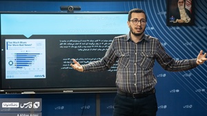 محمد رستم پور مدرس "شبکه شناسی و دیتا ماینینگ" در حال تدریس مباحث در رویداد "کنشگری توئیکس" است