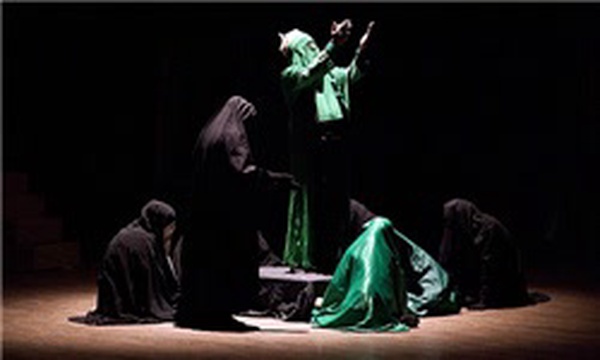 آیین تعزیه خوانی حضرت ابوالفضل(ع) در تالار انتظار کرمانشاه
