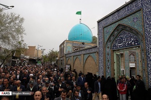 تشییع پیکر آیت الله باریک بین در قزوین
