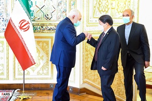 دنیس مونکادا وزیر امور خارجه نیکاراگوئه در دیدار با محمد جواد ظریف وزیر امور خارجه