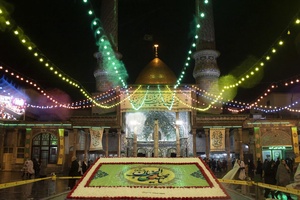 چراغانی در حرم حضرت عبدالعظیم در جشن میلاد حضرت مهدی (عج) در حرم حضرت عبدالعظیم