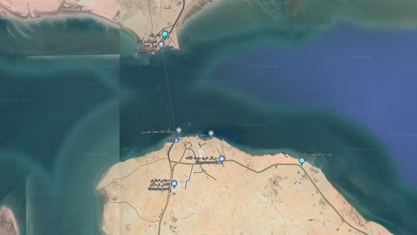 مسیر خط انتقال برق بندر پل-قشم