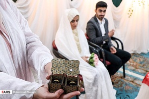 مراسم خطبه عقد ۳ زوج در مسجد الغدیر اهواز