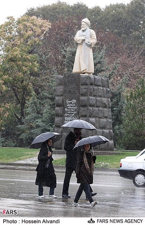 بارش باران در همدان