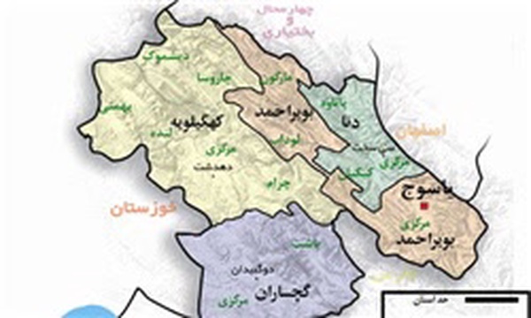 نقشه کهگیلویه و بویراحمد