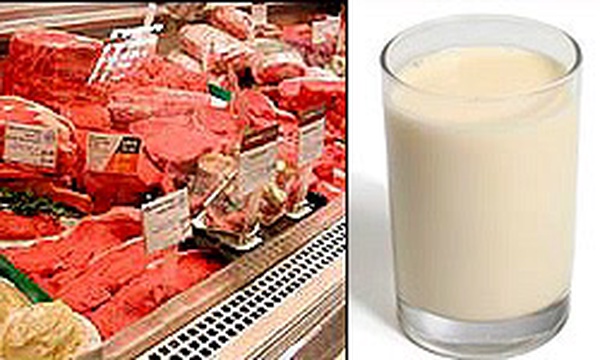 شیر و گوشت قرمز