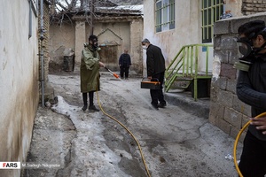 ضدعفونی معابر روستاهای شهرستان طالقان