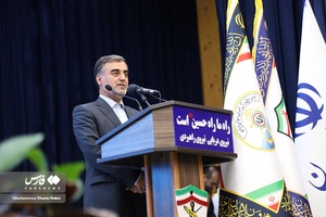 سخنرانی استاندار مازندران در مراسم تجلیل از پرسنل و خانواده مازندرانی ناو گروه ۸۶ نیروی دریایی ارتش در نوشهر 
