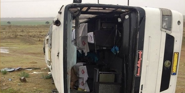 واژگونی اتوبوس تصادف اتوبوس