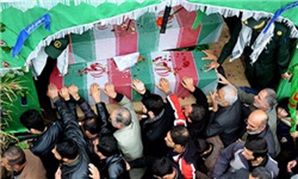 از مراسم وداع و تشییع جنازه پیکر سه شهید گمنام در شهرستان رودسر،استان گیلان