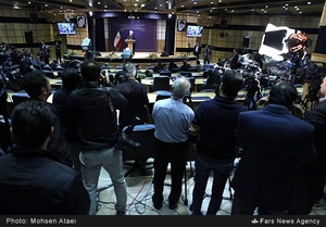 نشست خبری حسن روحانی رئیس جمهور پس از اخذ رأی در وزارت کشور