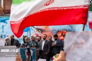 سخنرانی «سعید جلیلی» در جمع هواداران خود، میدان آیینی امام حسین (ع)