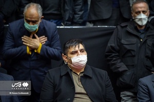 حسین رضا زاده درمراسم تشییع پیکرمحمد رضا  یزدانی خرم در فدراسیون والیبال