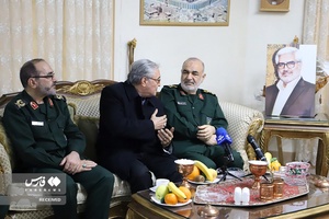 دیدار سردار سرلشکر پاسدار حسین سلامی فرمانده کل سپاه پاسداران با خانواده شهید سردار حمیدرضا میرزایی