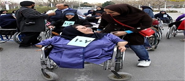 مسابقه ویلچررانی معلولین آسایشگاه فیاض بخش مشهد