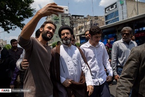 حجت الاسلام مسعود خامنه ای در راهپیمایی روز جهانی قدس ۹۸ 