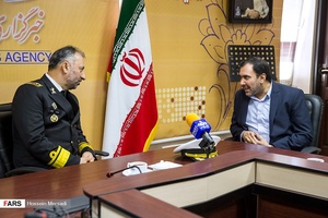 دیدار امیر دریادار حمزه علی کاویانی معاون هماهنگ کننده نیروی دریایی ارتش و پیام تیرانداز مدیر عامل خبرگزاری فارس