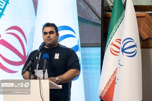 سخنرانی احمد امین زاده پارا وزنه بردار در حاشیه مراسم بدرقه کاروان پارا المپیک