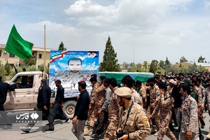 تشییع پیکر مطهر شهید پاسدار محمود آبسالان در زاهدان